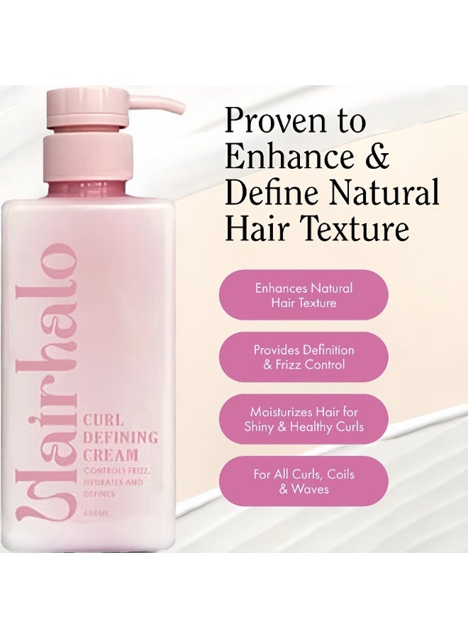 Hairhalo Curl Defining Cream: Long-lasting moisturizing and frizz control for bouncy, voluminous curls 450ml - Image 3